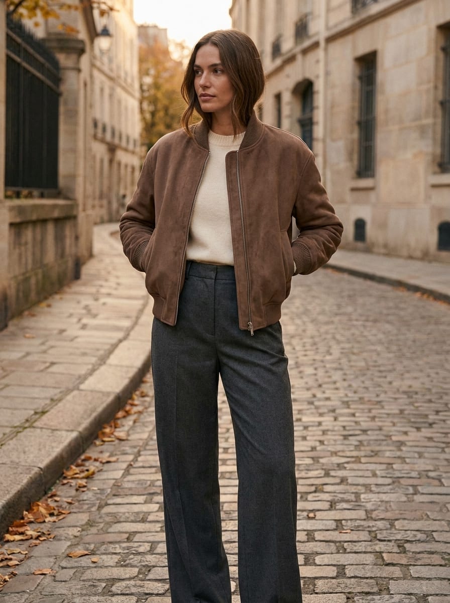Minimalistische Bomberjacke - Herbstjacke Damen 2026